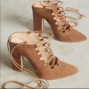 Anthropologie Billy Ella Lace Up Heel Sz 6 EUC summer wedding event